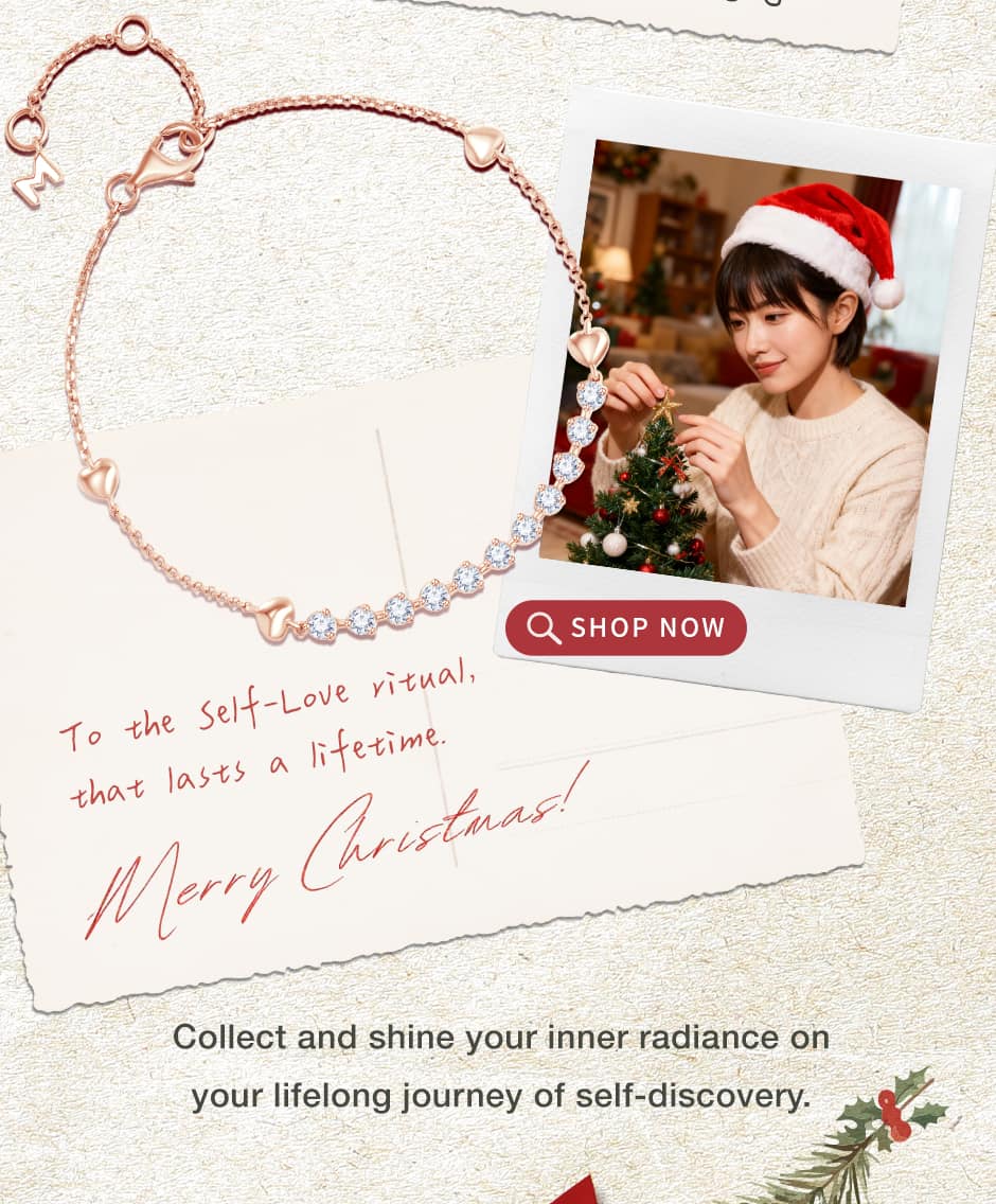 Wear your cherished stories close,captured in a delicate glow.To  Friendship,  an  everlasting  glow.Collect and shine your inner radiance 
on your lifelong journey of self-discovery.To  the  Self-Love  ritual, 
that  lasts  a  lifetime.
